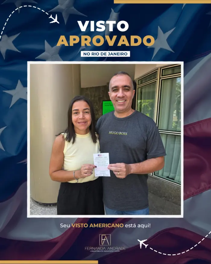 Cliente com visto aprovado pela F A Consultoria