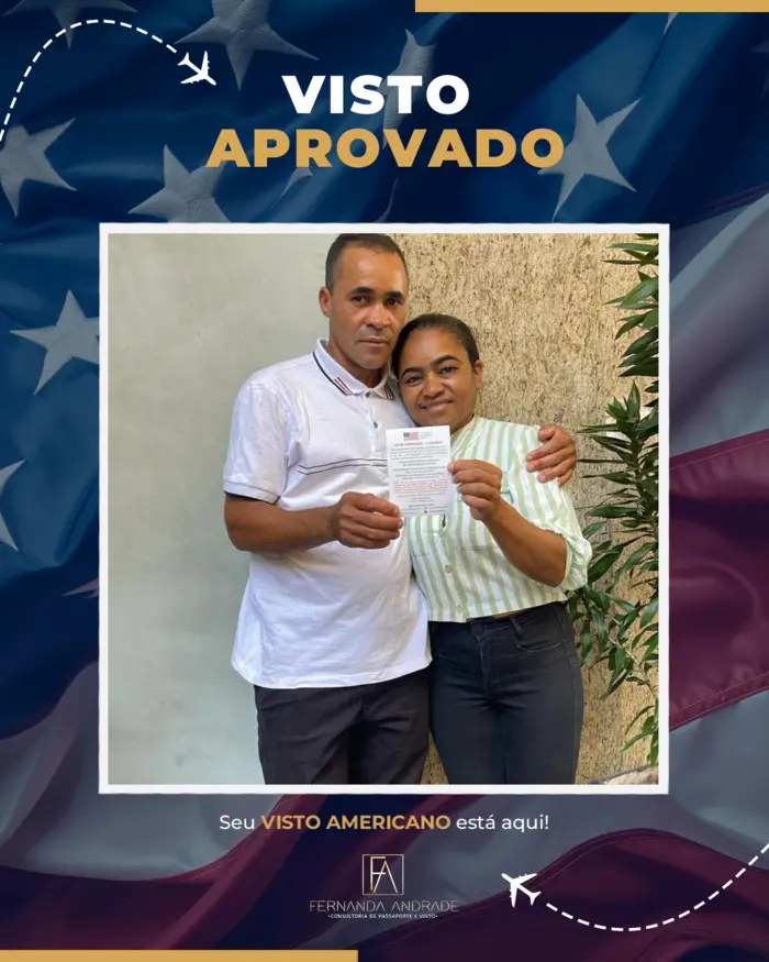 Cliente com visto aprovado pela F A Consultoria
