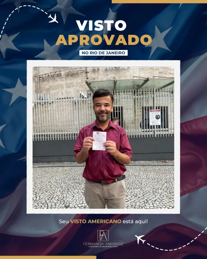 Cliente com visto aprovado pela F A Consultoria